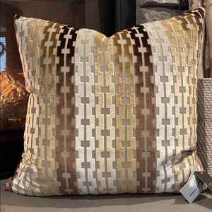 AVA Premium Luxury waterfall feather filled, velvet geometric pattern,solid back